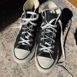 Classic Black High-Top Athletic Shoes